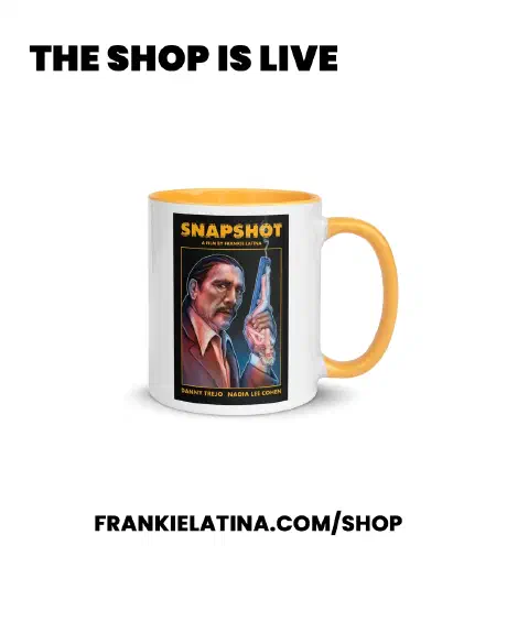 Image I made to promote the launch on my instagram, showing a mug from the merch store.