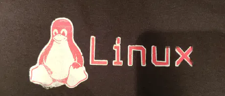 Screen printed shirt linux design